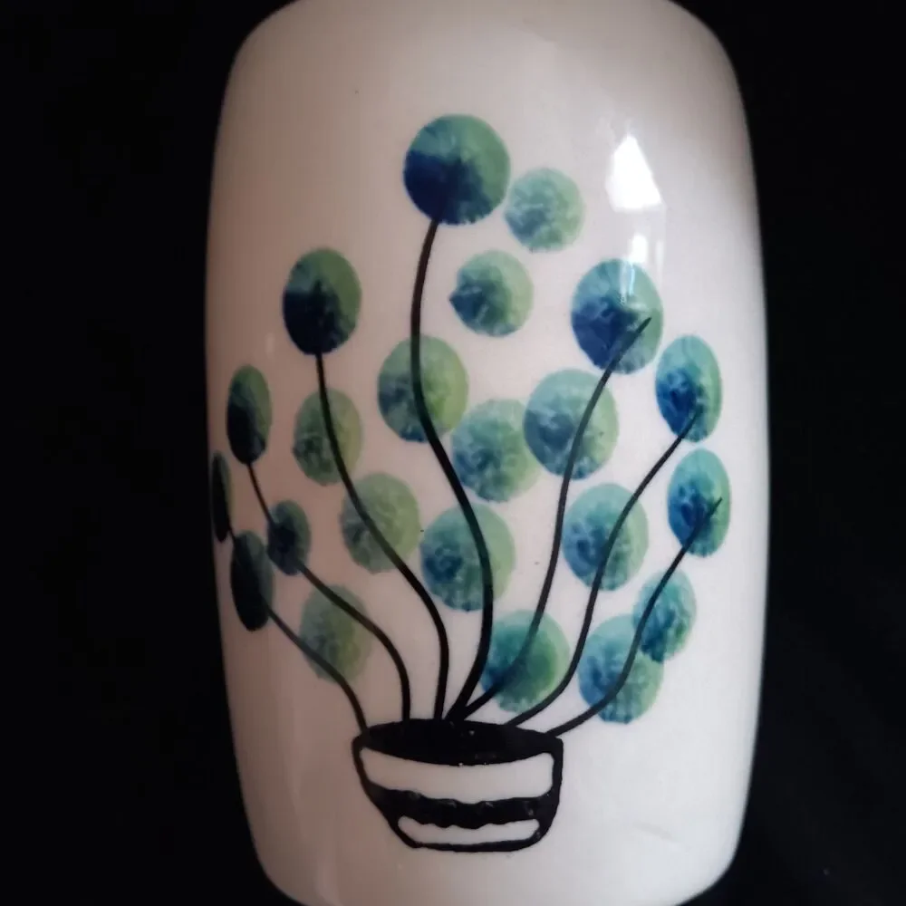 Hand Painted Ceramic Bathroom Set Soap Dish Cup Peacock Flowers